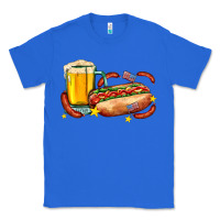 True Royal hot dog and beer with stars and usa flags Classic Tee - AdoDesignShop