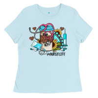 Baby Blue nurse life western sunflower gemstone nurse Ladies Tee - JahusDesignShop
