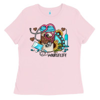 Bubblegum Pink nurse life western sunflower gemstone nurse Ladies Tee - JahusDesignShop