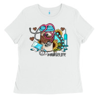 White nurse life western sunflower gemstone nurse Ladies Tee - JahusDesignShop