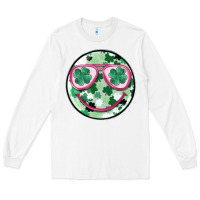 White st patrick's smiley Long Sleeve Tee - MaliasSmallBusiness