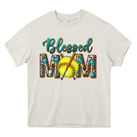 Cream western blessed mom with softball Heavy Core Tee - texasbilliewilder