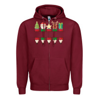 Burgundy add your personalization christmas pencils Zipper Hoodie - MaliasSmallBusiness