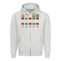 Dove Grey add your personalization christmas pencils Zipper Hoodie - MaliasSmallBusiness