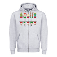 Heather Grey add your personalization christmas pencils Zipper Hoodie - MaliasSmallBusiness