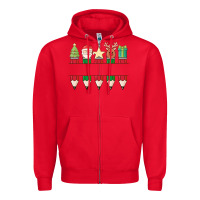 Red add your personalization christmas pencils Zipper Hoodie - MaliasSmallBusiness