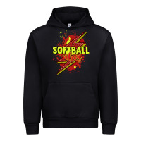 Black Softball vibes lightning bolt Urban Hoodie - HowdyJamesFarm