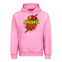 Fuchsia Pink Softball vibes lightning bolt Urban Hoodie - HowdyJamesFarm