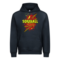 Navy Softball vibes lightning bolt Urban Hoodie - HowdyJamesFarm