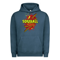 Pigment Midnight Navy Softball vibes lightning bolt Urban Hoodie - HowdyJamesFarm