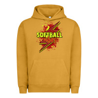 Pigment Peanut Butter Softball vibes lightning bolt Urban Hoodie - HowdyJamesFarm