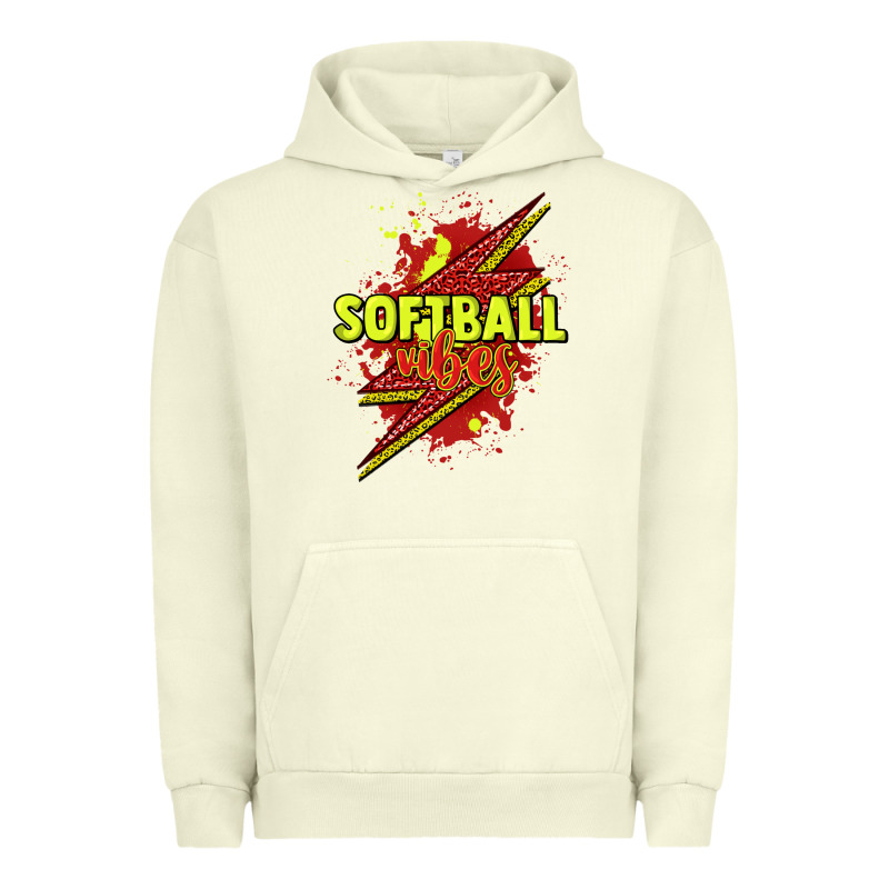 Softball Vibes Lightning Bolt Urban Hoodie by HowdyJamesFarm | Teevron