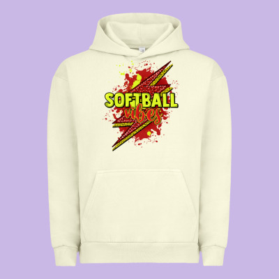 Softball Vibes Lightning Bolt Urban Hoodie Designed By Howdyjamesfarm