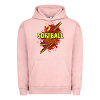 Pigment Salmon Softball vibes lightning bolt Urban Hoodie - HowdyJamesFarm