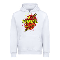 White Softball vibes lightning bolt Urban Hoodie - HowdyJamesFarm