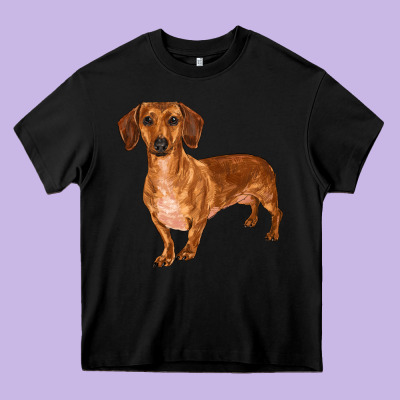 Dachshund Heavy Core Tee Designed By Ranaportraitstore
