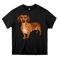 Black dachshund Heavy Core Tee - RanaPortraitStore