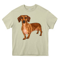 Mossy dachshund Heavy Core Tee - RanaPortraitStore