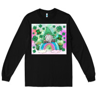 Black st patrick's gnome Long Sleeve Tee - MaliasSmallBusiness