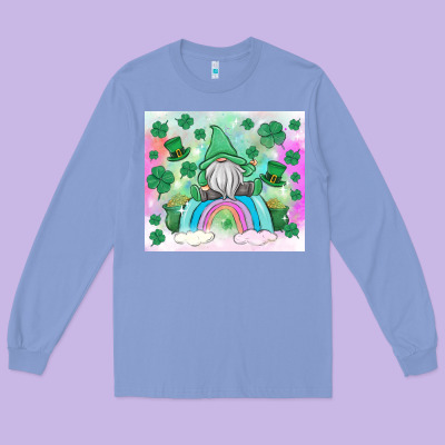 St Patrick's Gnome Long Sleeve Tee Designed By Maliassmallbusiness