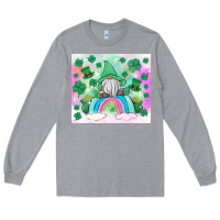 Heather Grey st patrick's gnome Long Sleeve Tee - MaliasSmallBusiness