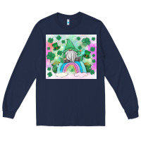 Navy st patrick's gnome Long Sleeve Tee - MaliasSmallBusiness