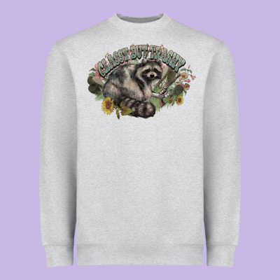 Classy But Trashy Racoon Heavyweight Sweatshirt Designed By Nancycooperartshop