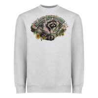 Heather Grey classy but trashy racoon Heavyweight Sweatshirt - NancyCooperArtShop