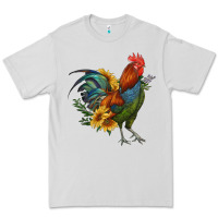 Dove Grey rooster with sunflowers Premium Tee - RanaPortraitStore