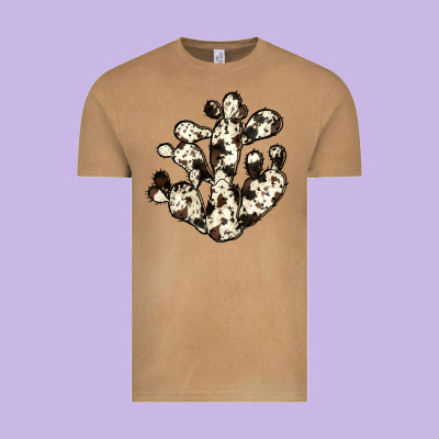Cowhide Cactus Vintage Tee Designed By Jahusdesignshop