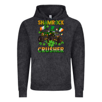 Vintage Black shamrocks crusher monster truck with shamrocks Vintage Hoodie - AdoDesignShop
