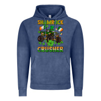 Vintage Denim shamrocks crusher monster truck with shamrocks Vintage Hoodie - AdoDesignShop