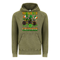 Vintage Olive shamrocks crusher monster truck with shamrocks Vintage Hoodie - AdoDesignShop