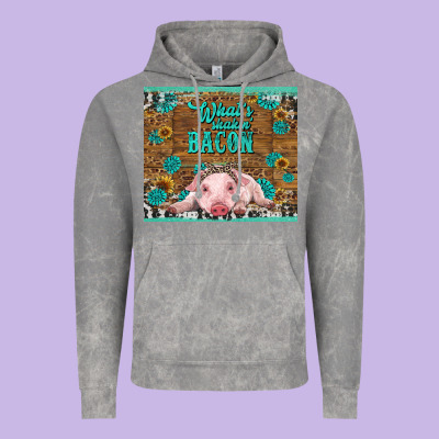 Whats Shakin Bacon Baby Pig Vintage Hoodie Designed By Ranaportraitstore