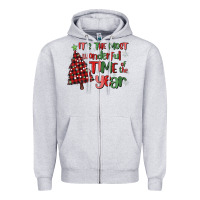 Heather Grey its wonderful time of the year Zipper Hoodie - MaliasSmallBusiness