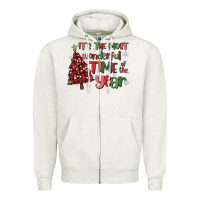 Oatmeal Heather its wonderful time of the year Zipper Hoodie - MaliasSmallBusiness