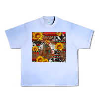 Grape Ice western horse with sunflowers and aztec leopard cowhide Urban Heavy Tee - Artiststas
