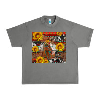 Tornado western horse with sunflowers and aztec leopard cowhide Urban Heavy Tee - Artiststas