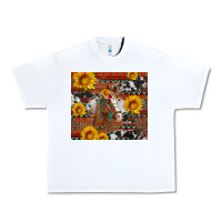 White western horse with sunflowers and aztec leopard cowhide Urban Heavy Tee - Artiststas