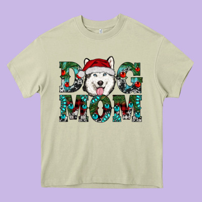 Christmas Dog Mom Husky Heavy Core Tee Designed By Ranaportraitstore