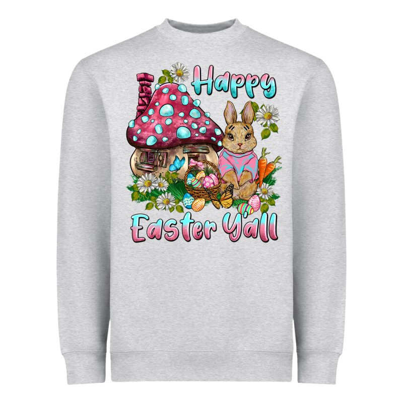 Happy Easter Y'all Rabbit Heavyweight Sweatshirt by BarkalooDesign | Teevron