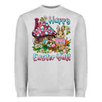 Heather Grey happy easter y'all rabbit Heavyweight Sweatshirt - BarkalooDesign
