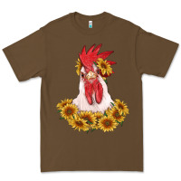 Cacao rooster head with sunflowers Premium Tee - RanaPortraitStore