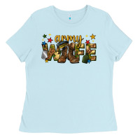 Baby Blue army wife western Ladies Tee - texasbilliewilder