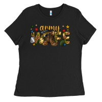 Black army wife western Ladies Tee - texasbilliewilder