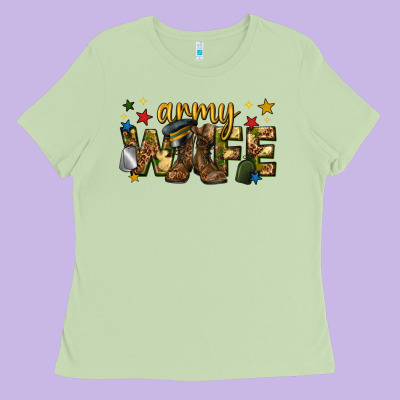 Army Wife Western Ladies Tee Designed By Texasbilliewilder