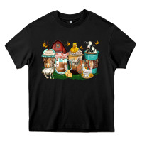 Black farm animals coffee cups Heavy Core Tee - Zillion Design Studio