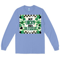 Colony Blue not lucky just blessed Long Sleeve Tee - MaliasSmallBusiness