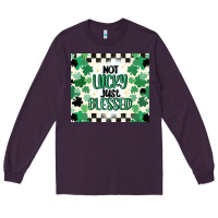 Plum not lucky just blessed Long Sleeve Tee - MaliasSmallBusiness