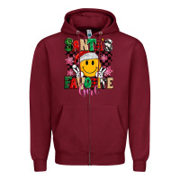 Burgundy santas favorite girl Zipper Hoodie - MaliasSmallBusiness